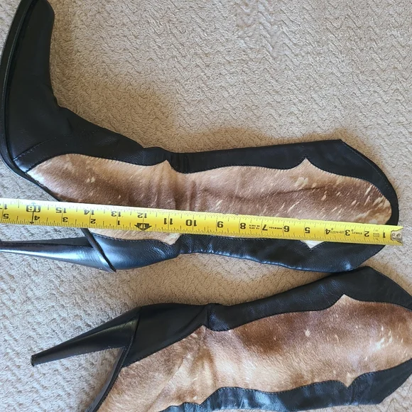 vintage Y2K Gianni Bravo Mob Wife Women's leather Boots Size 38  EUC - Picture 5 of 16